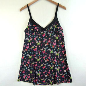 Betsey Johnson Intimates Butterfly Chemise Slip Dress Rainbow Multicolor Size L